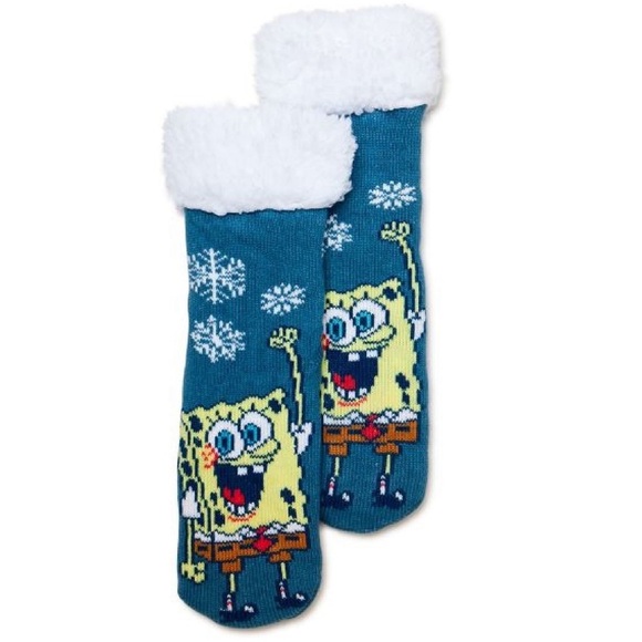 SpongeBob SquarePants, Holiday Women's Slipper Socks, 1-Pack, Size 4-10 - Picture 1 of 4